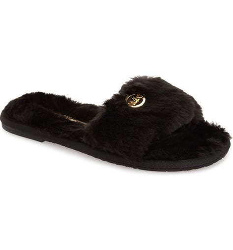 teenslipper michael kors|michael kors faux fur slippers.